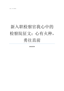 新入职检察官我心中的检察院征文心有火种勇往直前