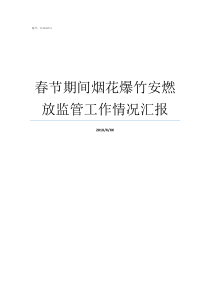 春节期间烟花爆竹安燃放监管工作情况汇报关于禁燃烟花爆竹的规定