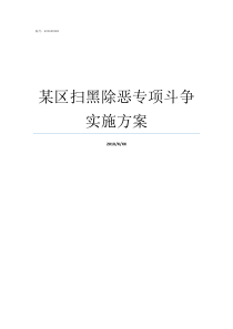 某区扫黑除恶专项斗争实施方案