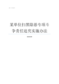 某单位扫黑除恶专项斗争责任追究实施办法在全国开展扫黑除恶专项斗