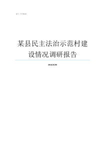 某县民主法治示范村建设情况调研报告