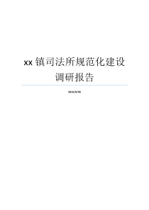 标准化基本建设司法所新村调查报告xx