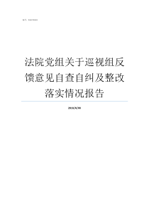 法院党组关于巡视组反馈意见自查自纠及整改落实情况报告