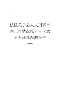 法院关于县人大刑事审判工作情况报告审议意见办理情况的报告