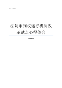 法院审判权运行机制改革试点心得体会新型审判权运行机制