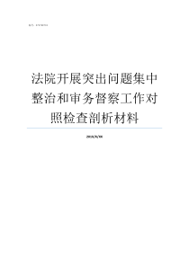 法院开展突出问题集中整治和审务督察工作对照检查剖析材料法院突出问题集中整治