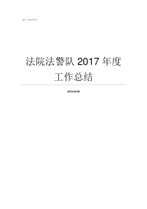 法院法警队2017年度工作总结法院执行局和法警队