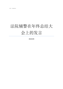 法院辅警在年终总结大会上的发言