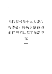 法院院长学十九大谈心得体会蹄疾步稳nbsp砥砺前行nbsp开启法院工作新征程