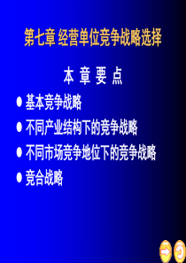 经营单位竞争战略选择