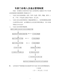 专家门诊准入及退出管理制度