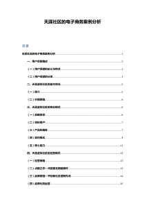 天涯社区电子商务案例分析文案