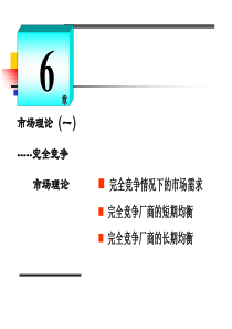 西方经济学---完全竞争市场