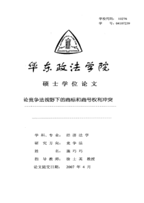 论竞争法视野下的商标和商号权利冲突