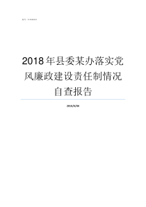 2018年县委某办落实党风廉政建设责任制情况自查报告2018年赵县县委班子