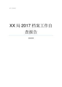 XX局2017档案工作自查报告