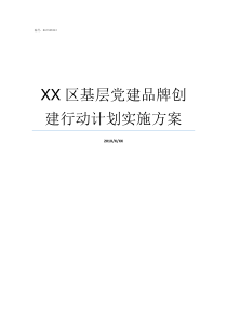 XX区基层党建品牌创建行动计划实施方案XX什么品牌