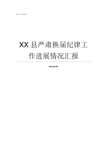 XX县严肃换届纪律工作进展情况汇报严肃换届选举纪律