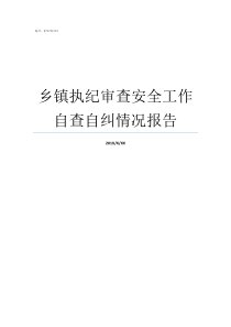 乡镇执纪审查安全工作自查自纠情况报告