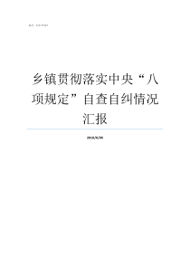 乡镇贯彻落实中央八项规定自查自纠情况汇报