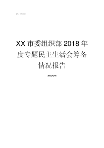 XX市委组织部2018年度专题民主生活会筹备情况报告XX不X成语