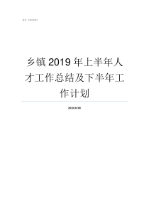 乡镇2019年上半年人才工作总结及下半年工作计划