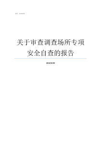 关于审查调查场所专项安全自查的报告审查调查的一般流程