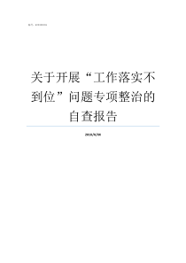 关于开展工作落实不到位问题专项整治的自查报告落实开展的工作