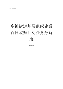 乡镇街道基层组织建设百日攻坚行动任务分解表街道属于乡镇吗