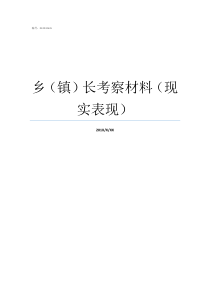 乡镇长考察材料现实表现考察材料模板