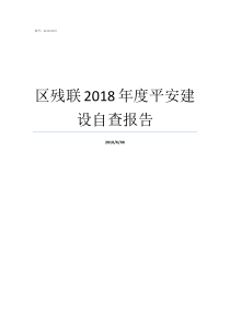 区残联2018年度平安建设自查报告2018全国社平工资