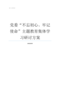 党委不忘初心牢记使命主题教育集体学习研讨方案牢记初心不忘使命发言材料