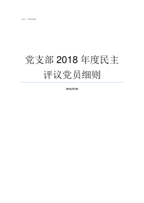 党支部2018年度民主评议党员细则总结2018年度党支部的工作