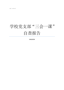 学校党支部三会一课自查报告党支部的三会一课是指