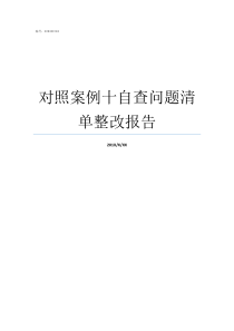 对照案例十自查问题清单整改报告