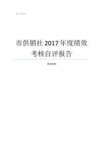 市供销社2017年度绩效考核自评报告绩效考核个人自评