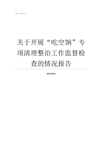 关于开展吃空饷专项清理整治工作监督检查的情况报告