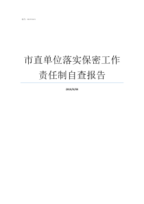 市直单位落实保密工作责任制自查报告如何落实保密工作