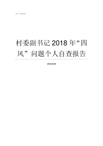 村委副书记2018年四风问题个人自查报告2018年湖南省委副书记