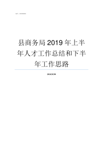 县商务局2019年上半年人才工作总结和下半年工作思路