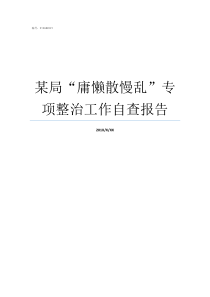 某局庸懒散慢乱专项整治工作自查报告庸懒散慢拖