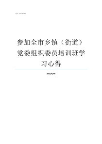 参加全市乡镇街道党委组织委员培训班学习心得街道属于乡镇吗