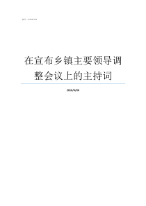 在宣布乡镇主要领导调整会议上的主持词乡镇领导班子