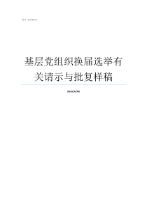 基层党组织换届选举有关请示与批复样稿基层党组织选举