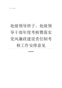 处级领导班子处级领导干部年度考核暨落实党风廉政建设责任制考核工作安排意见