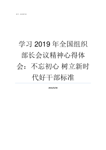 学习2019年全国组织部长会议精神心得体会不忘初心nbsp树立新时代好干部标准