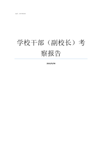 学校干部副校长考察报告校长副校长和其他学校领导