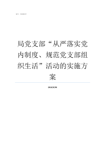 局党支部从严落实党内制度规范党支部组织生活活动的实施方案党支部