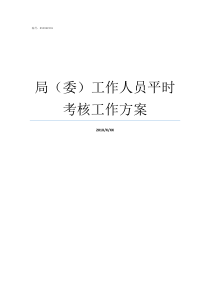 局委工作人员平时考核工作方案外委人员是什么意思