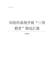 市组织系统开展三项教育情况汇报组织的三项基本特征